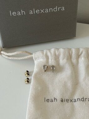 Leah Alexandra Teardrop moonstone stud earrings.